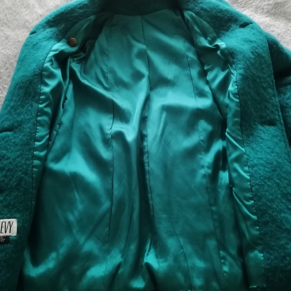 Vintage Paul Levy Mohair Wool Coat in Teal Blue. - Picture 4 of 16